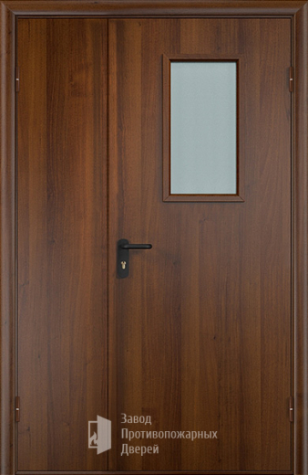 Фото двери «Полуторная МДФ со стеклом EI-30» в Москве