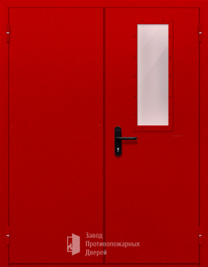 Фото двери «Двупольная со стеклом (красная)» в Москве