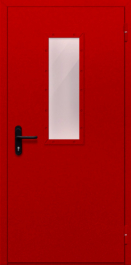 Фото двери «Однопольная со стеклом (красная)» в Москве
