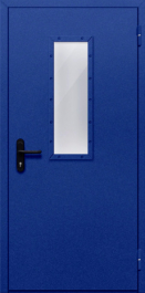 Фото двери «Однопольная со стеклом (синяя)» в Москве